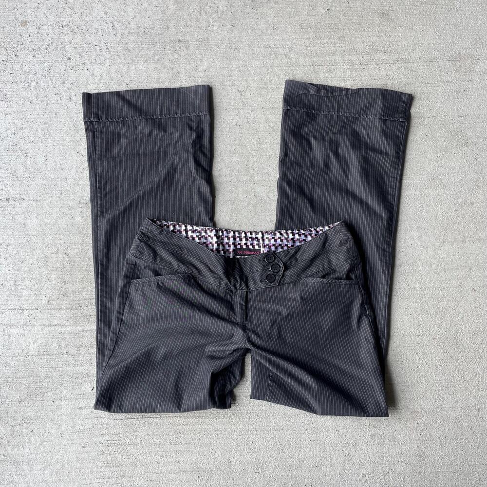 Y2K vintage 2000s low rise pinstripe flare trousers